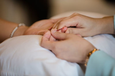 Close-up of baby hands