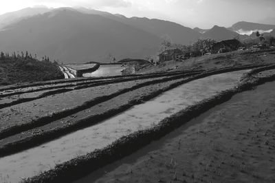 Scenic view of mountains against sky