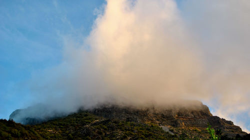 Low angle view of mountain against sky