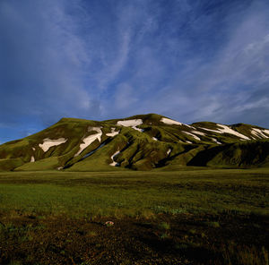 Green mountain in the fjallabak area in the highlands of iceland