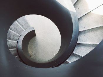Close-up view of spiral staircase