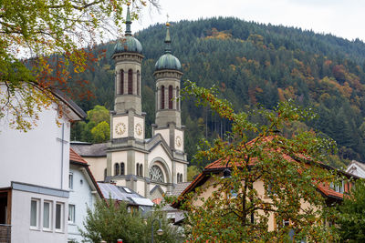Historic building amidst trees during autumn