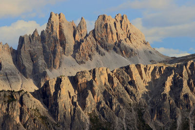 Panoramic view of rocky mountains against sky