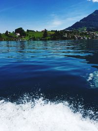 Scenic view of blue sea against sky