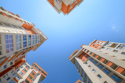 Low angle view of residential buildings against sky