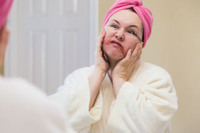 Portrait of woman at home
