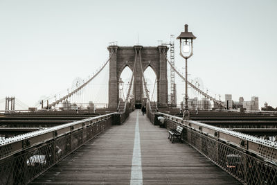 Low angle view of bridge against clear sky