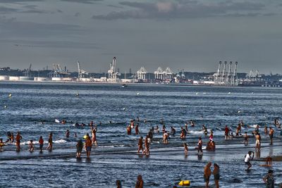 Tourists on beach