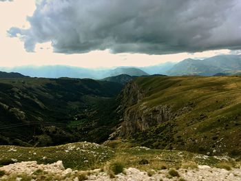 Scenic view of mountains against sky