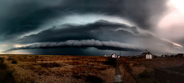 Panoramic view of storm clouds over landscape