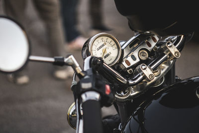 High angle view of motorcycle