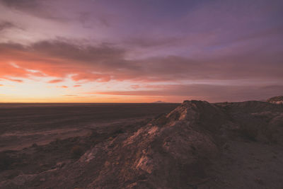 Scenic view of landscape against cloudy sky