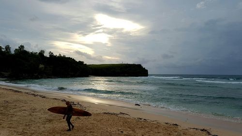 Scenic view of beach against sky