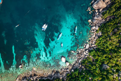 High angle view of sea