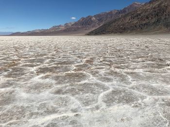 Scenic view of desert against clear sky