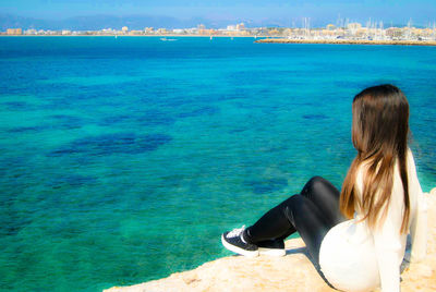 Woman looking at sea