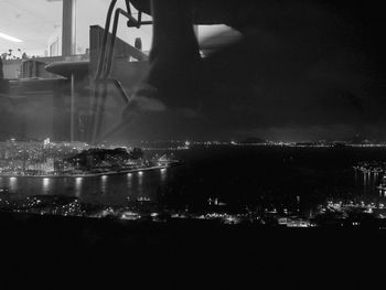 Illuminated cityscape at night