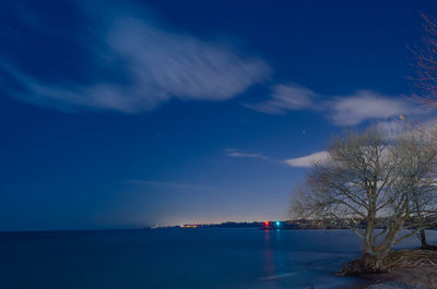 Scenic view of sea against blue sky