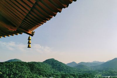 Low angle view of mountain against sky