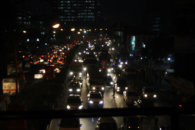 Illuminated city at night