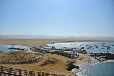 High angle view of beach against sky