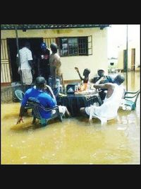 People in water tank