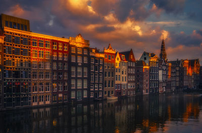 Reflection of buildings in water