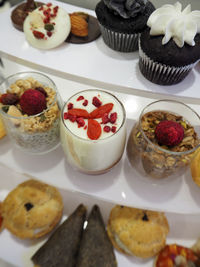 Close-up of cupcakes on table
