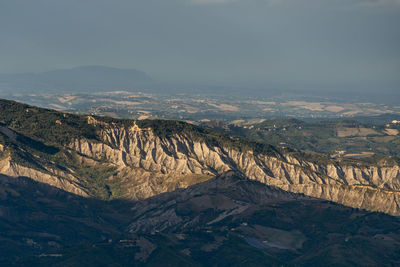 Aerial view of dramatic landscape