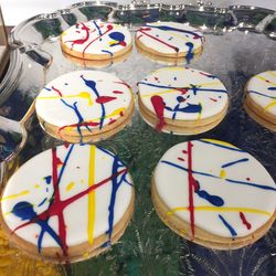 High angle view of multi colored balls ball