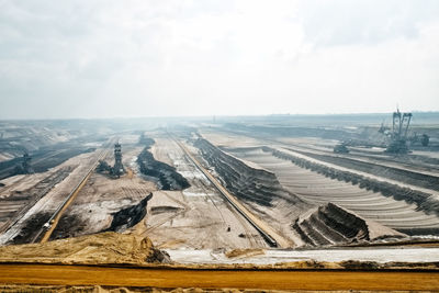 High angle view of opencast mining 