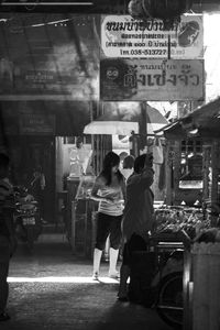 Man standing on city street