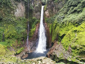 Scenic view of waterfall