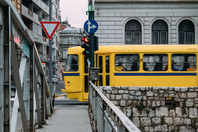 View of yellow street in city