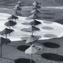 High angle view of sandy beach