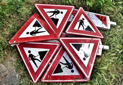 Close-up of road sign