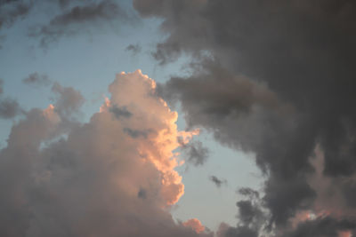 Low angle view of sky during sunset