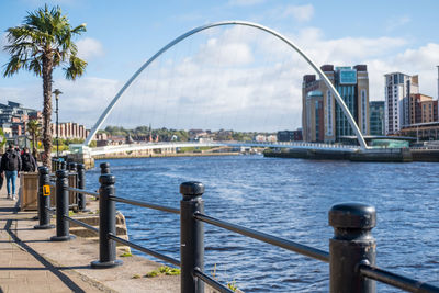 Bridge over river in city