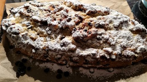 Close-up of cake on table