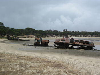 Scenic view of beach against sky