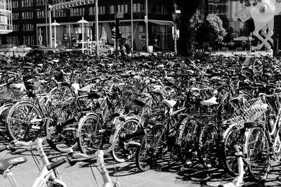 Bicycle parked on street