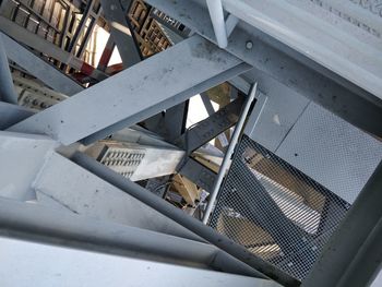 High angle view of crane at construction site