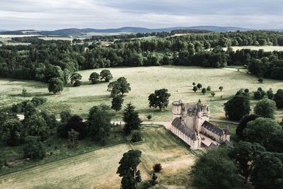 High angle view of trees on landscape