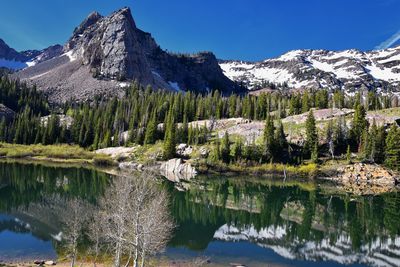 Lake blanche panorama wasatch front rocky mountains twin peaks wilderness big cottonwood canyon utah