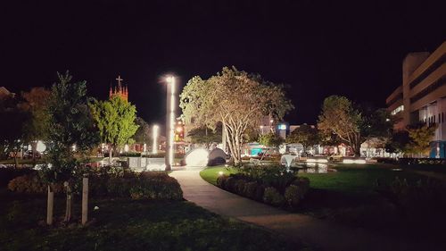 Illuminated street light at night