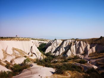 Scenic view of desert against clear sky