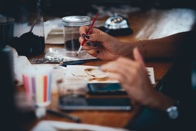 People working on table