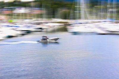 High angle view of boat in sea