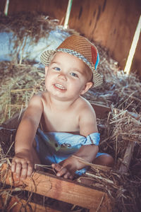 Close-up portrait of a baby boy