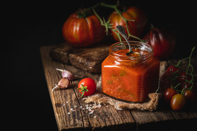 Close-up of christmas decorations on table